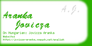 aranka jovicza business card
